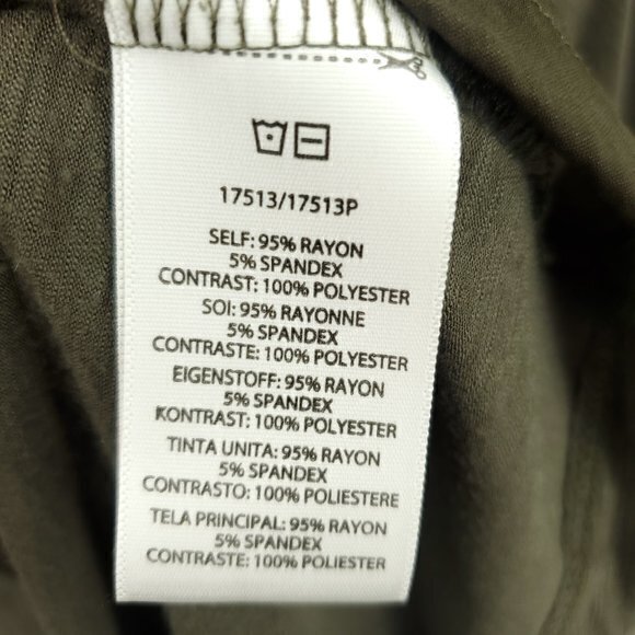 Anthropologie Dolan Long Sleeve Surplice/Faux Wrap Blouse 8 Olive Green - Picture 14 of 16